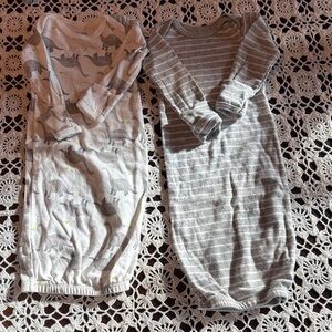 Adorable Gray Dinosaur and Striped Sleep Sacks